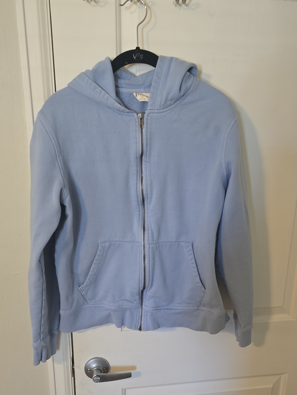 Kids Light Blue Zip Hoodie with Front Pockets